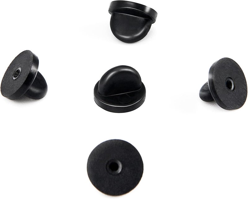 KASBEE Rubber Pin Backs, 50PCS Lapel Pin Backs, Pin Safety Backs for Brooch Tie Hat Badge Insignia, Black - Image 5
